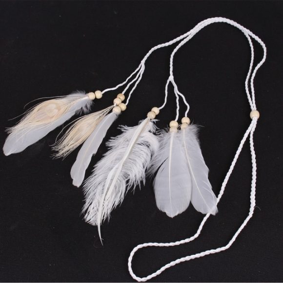 Peacock feather leather rope pendant hair ornament - Image 10