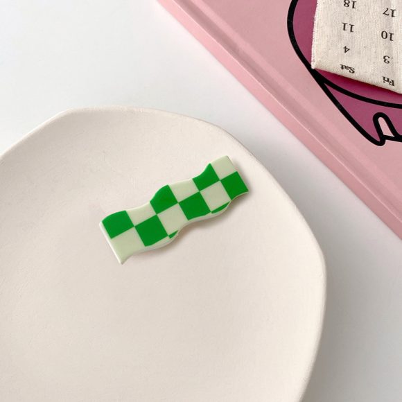 Wavy Checkerboard Hair Clips Sweet Versatile Bangs Clips - Image 5