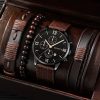 Single Calendar Fake Three Eye Canvas Quartz Watch Bracelet Set - Image 6
