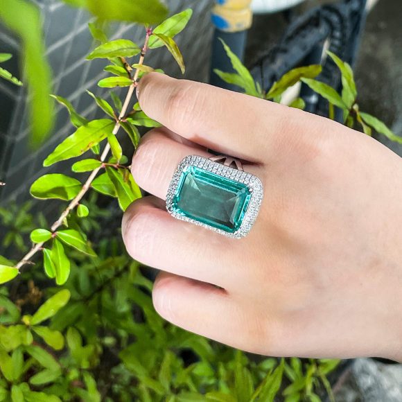 New Creative Rectangular Geometric Ring - Image 5