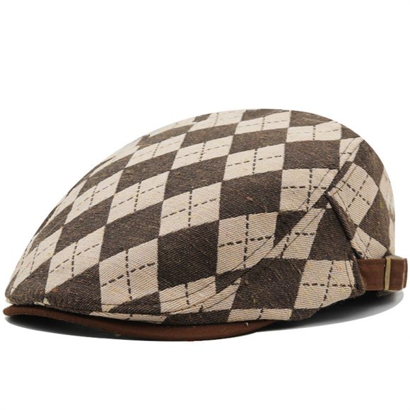 Retro Plaid Short Brim Advance Hats British Casual Painter Hat - Image 8