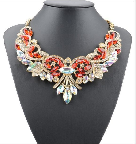 Diamond Alloy Flower Necklace For Women - Image 2