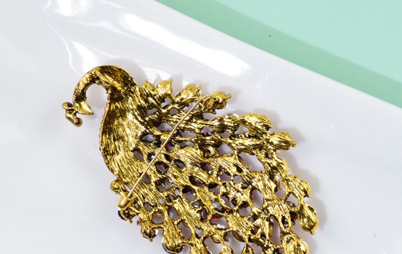 Colorful Peacock Women's Metal Brooch - Image 2