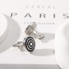 European And American Round Geometric Black Gemstone Cufflinks - Image 7