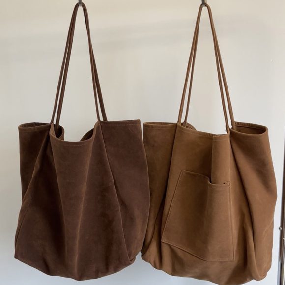 Autumn And Winter Large Capacity Suede Idle Style Shoulder Bag Versatile Handheld Shopping Bag - Image 6