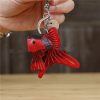 First Layer Cowhide Small Goldfish Handbag Pendant Keychain - Image 8