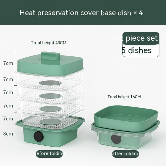 Multi-layer Dish Cover Heat Preservation Kitchen Cover Dining Table Leftover Storage Box Transparent Stack Cooking Hood Steamer - Image 9