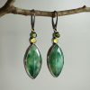 Vintage Leaves Shape Green Earrings - Image 4