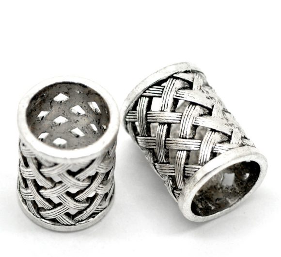 Ornament Accessories Large Hole Beads Ancient Silver Hollow Carved - Image 5