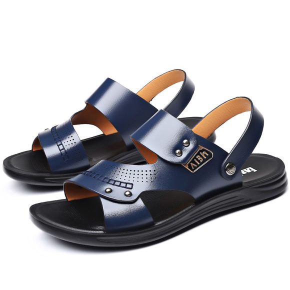 Men's Genuine Leather Wear-resisting Non-slip Breathable Slippers - Image 4