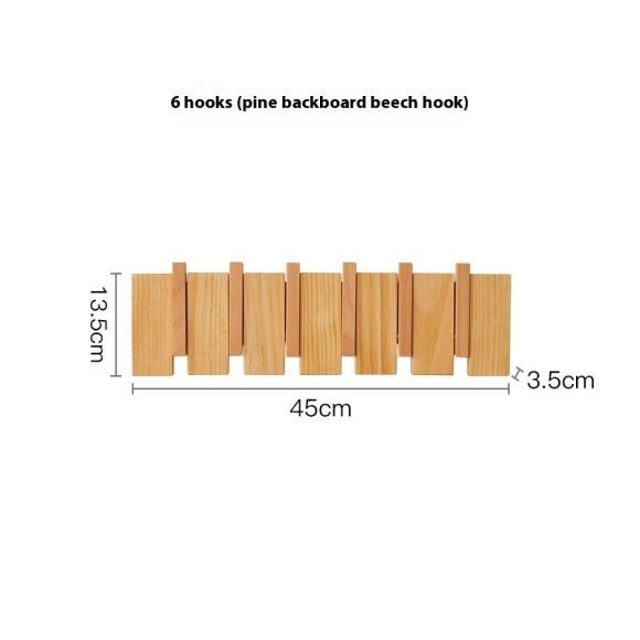 Solid Wood Simplicity Keys Clothes Hook Wall Home Door Hallway Hanger Punch-free - Image 9