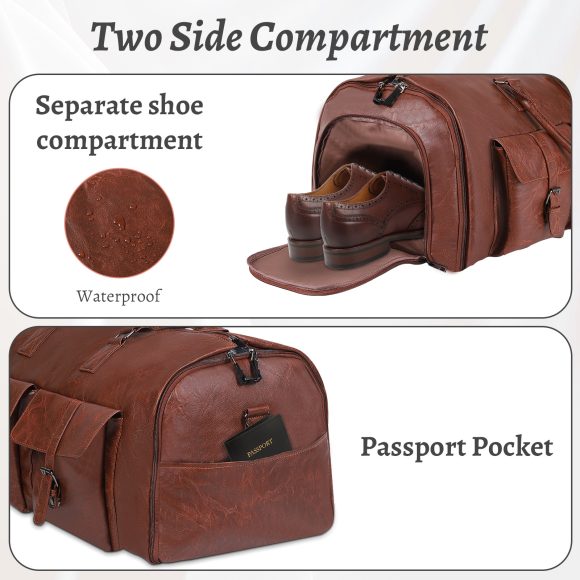 Large Capacity Men's Leather Suit Storage Bag - Image 2