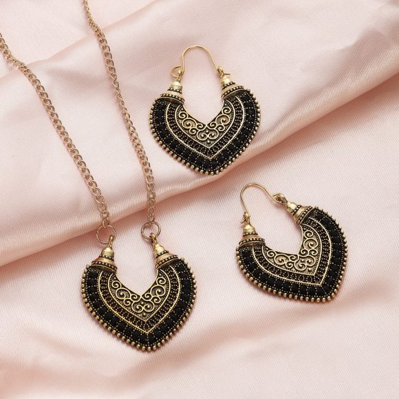 Colored Rope Winding Earrings Necklace Two-piece Set - Image 5