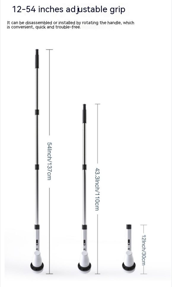 7-in-1 Wireless Cleaning Brush Long Handle Retractable Bathroom Toilet Floor Electric Brush - Image 7