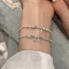 Summer Blue Beaded Silver Fish Bracelet