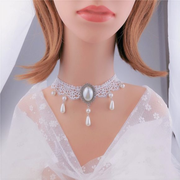 Personalized Multi-layer Crystal Lace Necklace Bone Chain - Image 7