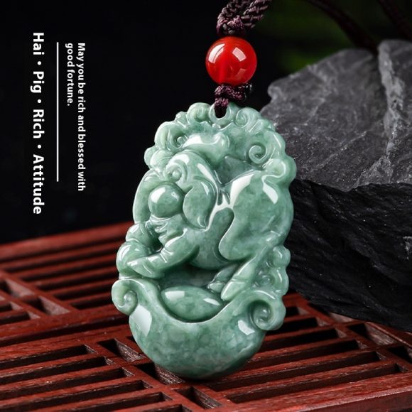 Natural A Cargo Jade Zodiac Rat Ox Tiger Rabbit Dragon Snake Horse And Sheep Monkey Chicken Dog Pig Jade Pendant Ornaments Wholesale - Image 4