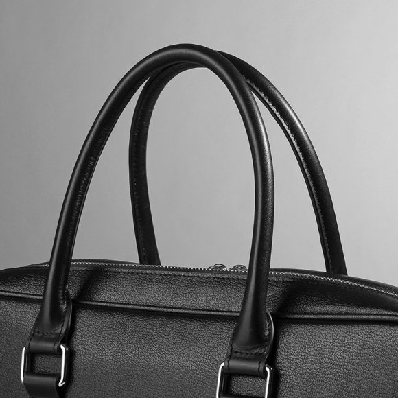 Men's Real-leather Handbag Double Zipper Cattlehide Leather Fashion - Image 4