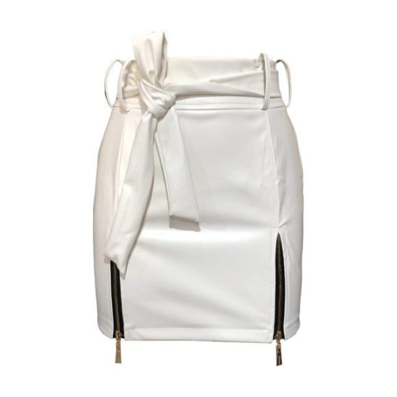 Women Bandage PU Leather Skirt Ladies Short Mini Skirts - Image 7