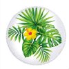Palm Leaf Round Beach Towel Forest Palm Leaf Beach Towel Shawl Cushion Microfiber - Image 6