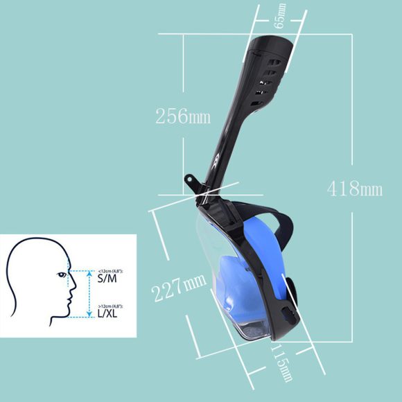 Anti Fog Snorkeling Full Face Mask Silicone Full Dry Diving Goggles With Camera - Image 2