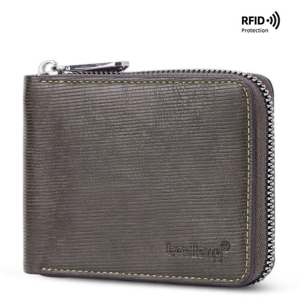 Leather Anti-theft Credit Card Zipper Wallet - Image 5