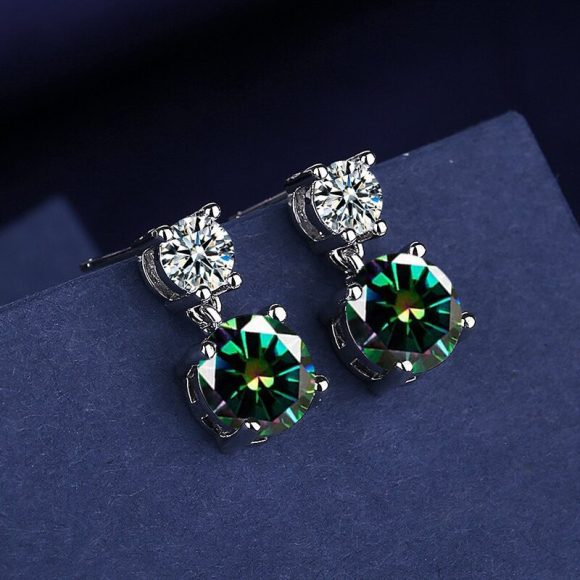 Women's Copper Inlaid Zircon Geometric Earrings - Image 3