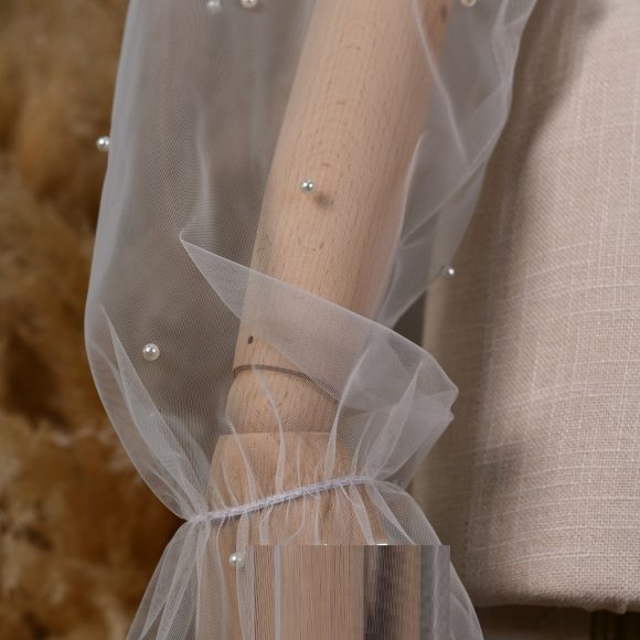 High-grade Pearl Mesh Oversleeves Detachable Plus Sleeves Two-way Wear Wedding Accessories - Image 6