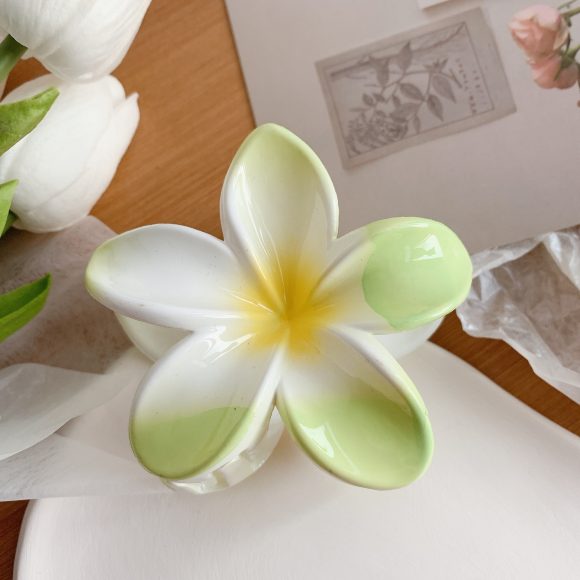 Muweordy Plumeria Hair Clips Flower Hair Clip Trendy Hair Claw Clip Popular Hair Catch Korean Hair Accessories For Women - Image 3