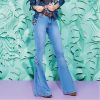 Ladies jeans mid-waisted denim trousers stretch jeans - Image 5