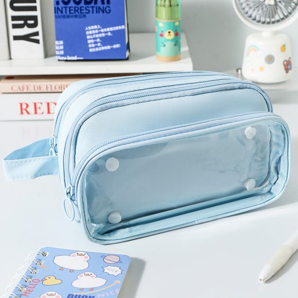 Transparent Pencil Case INS Style Milk Salty Series Carrying Case Large Capacity Waterproof - Image 3