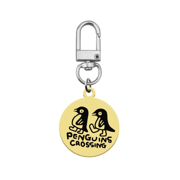 Creative American Statement Graffiti Text Round Key Chain - Image 5