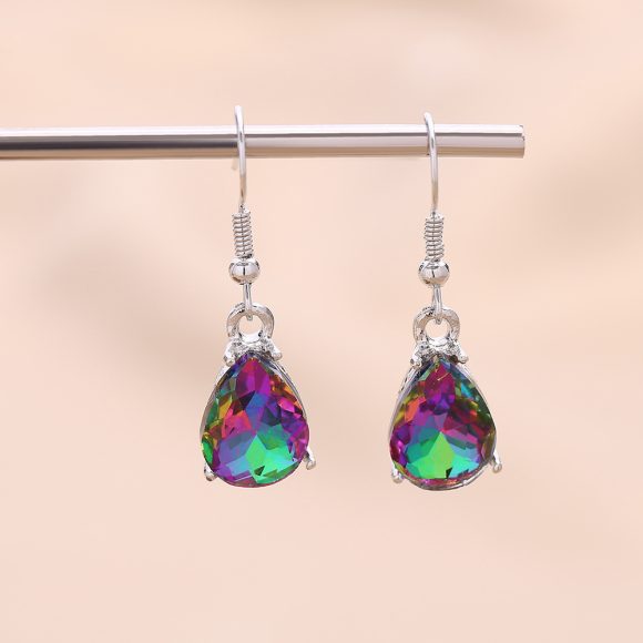 Color Zircon Atmospheric Shiny Ear Studs - Image 6