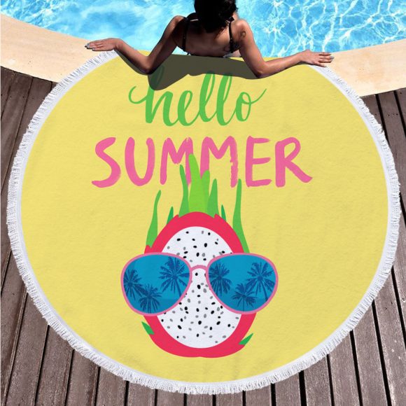 Digital printing round beach towel - Image 5