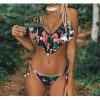 Swimsuit bohemian leaf print split bikini