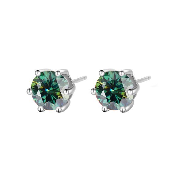 Moissanite Six-claw Ear Studs 1 Karat Simple Graceful - Image 10