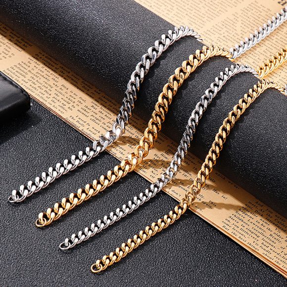 Hip Hop Men's Cuban Titanium Steel Bracelet - Image 5