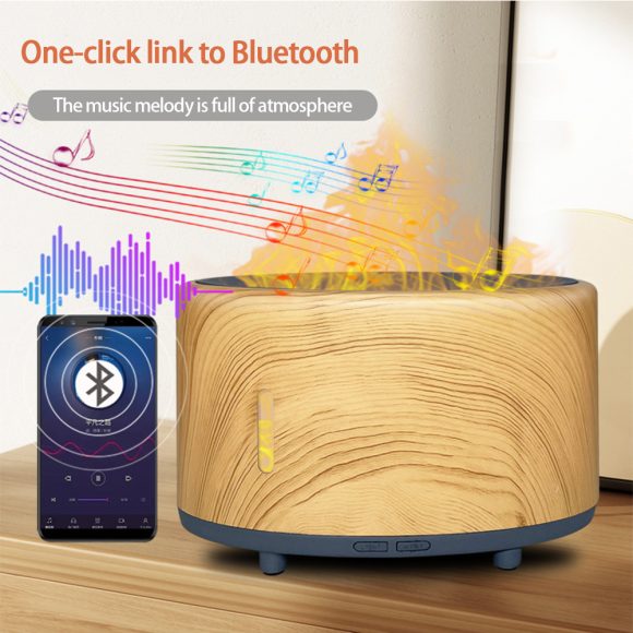 Flame Humidifier Bluetooth Remote Control LED Light Aromatherapy Humidifier Customized 150ml Flame Aromatherapy Machine - Image 6