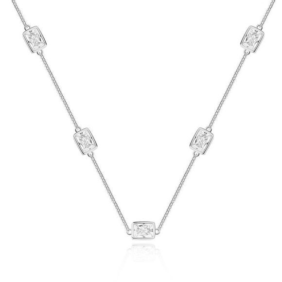 Simple Gold-plated S925 Sterling Silver CZ Zircon Rectangle Women's Suit Jewelry - Image 8