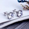 Gold-plated Micro-inlaid Round Zircon Ear Studs Earrings - Image 7