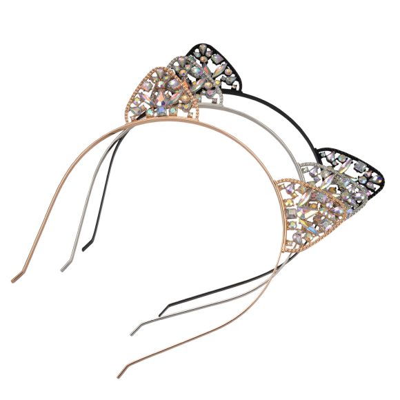 Alloy Spot Drill Rabbit Ears Hair Hoop Headdress - Image 6