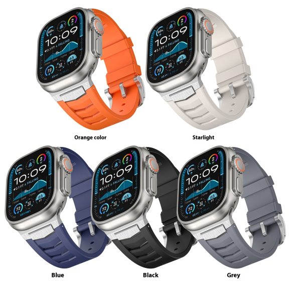 Alloy Fluorine Rubber New Sports Watch Strap - Image 2