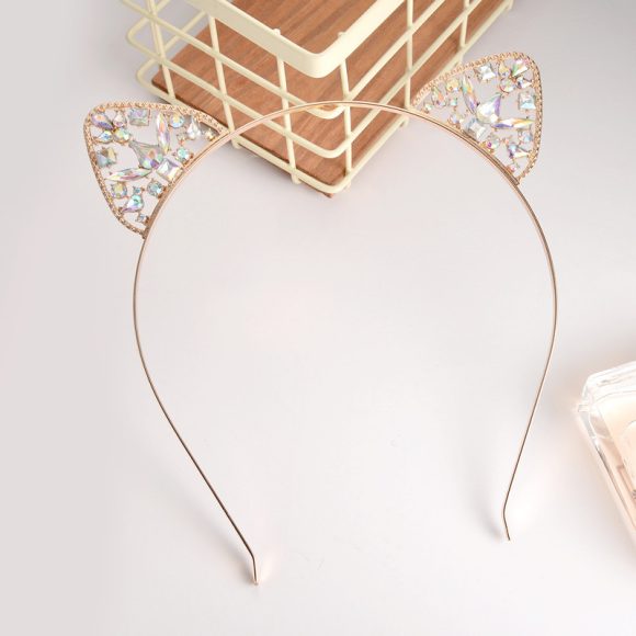 Alloy Spot Drill Rabbit Ears Hair Hoop Headdress - Image 5