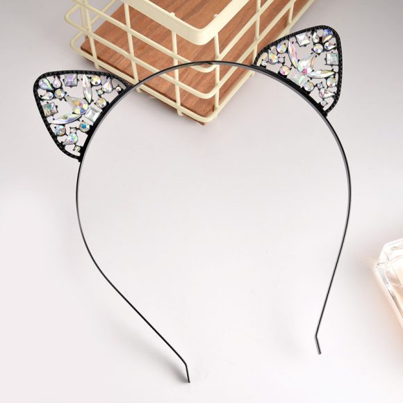 Alloy Spot Drill Rabbit Ears Hair Hoop Headdress - Image 4