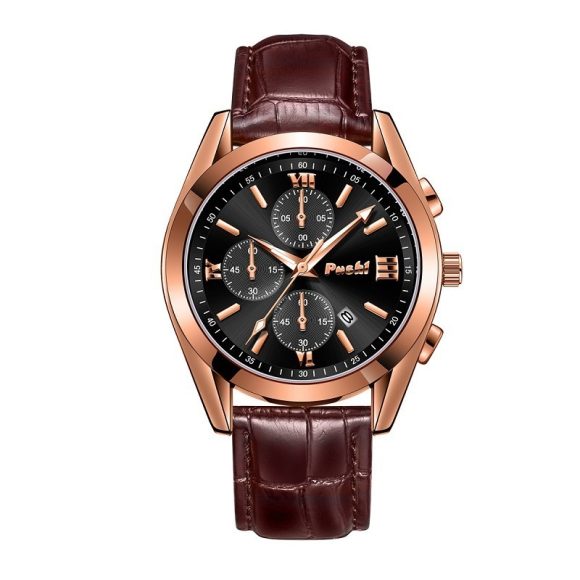 Fashion Men's Quartz Watch High-end Business Waterproof Watch Genuine Leather - Image 9