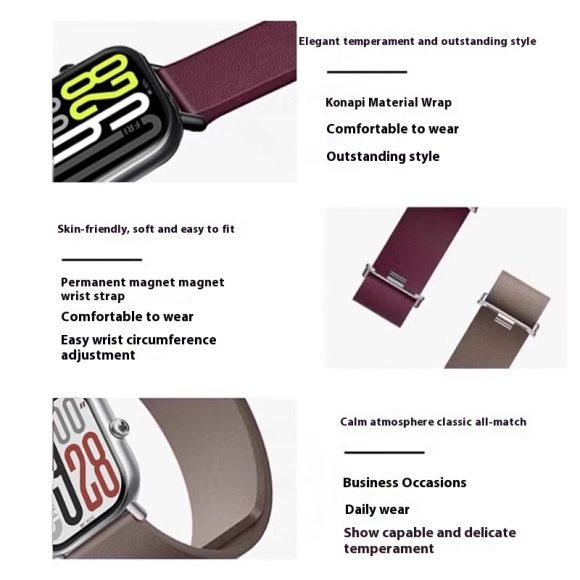 Kona Leather Magnetic Smart Sports Wrist Strap - Image 4