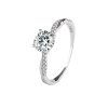 S925 Sterling Silver D-color High Carbon Stone Artificial Diamond Ring - Image 5