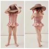 Children's Swimwear Ins Explosion Models Girls Siamese  Striped Princess Wind Lace Swimsuit - Image 5