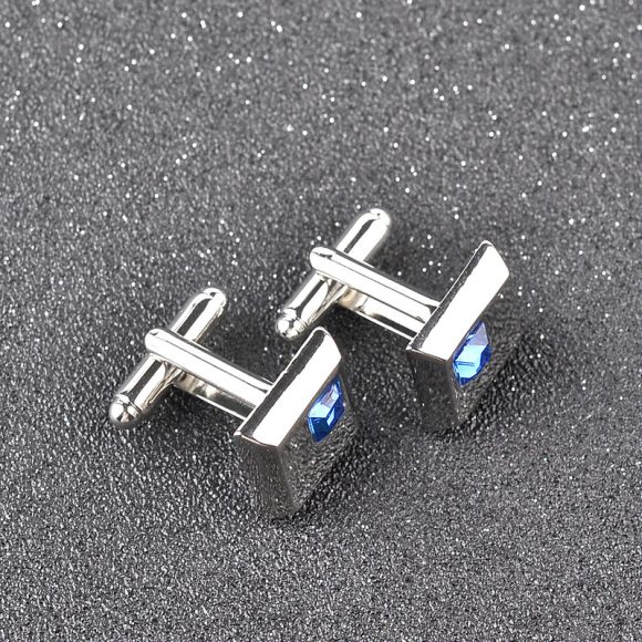 Fashionable Men's French Shirt With Personalised Diamond Cufflinks - Image 3