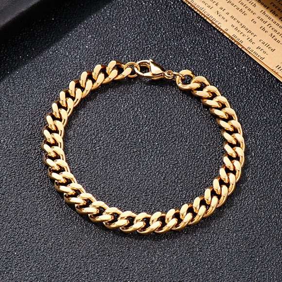 Hip Hop Men's Cuban Titanium Steel Bracelet - Image 3
